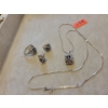 Image 1 : 10K Stamped White Gold 3 Piece Jewlery Set with Opal Stones 8.1g