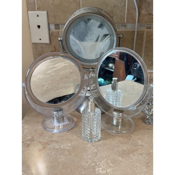 Vanity Mirrors and Perfume Bottle