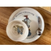 Image 2 : Holly Hobby Set Plate Bowl & Spoon With Wicker Basket 