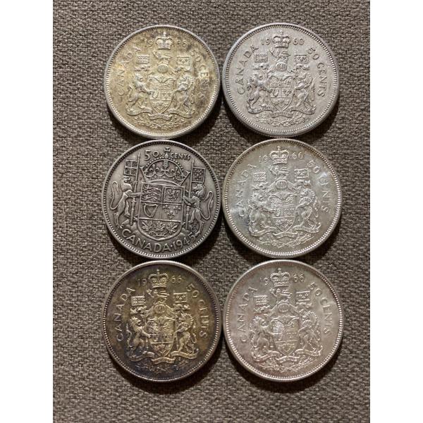 Canadian 50-cent Pieces 11.66 g Silver (.800)