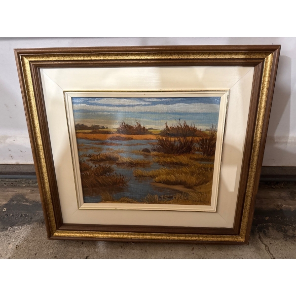 Marsh Scene 'Sanctuary'  Oil on Board By K.F. Martin, 18x16