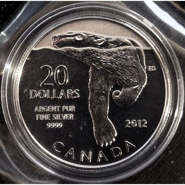 2012 $20 for $20 Polar Bear - 99.9% Fine Silver Coin (No Sleeve) - #2