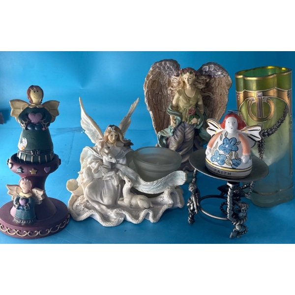 Metal Angel Stand, Angel Figurine Incl. 'Friendship Angels' By Betty Singer & More (8T) 