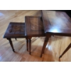 Image 3 : Set of 3 Wood Veneer Nesting Tables-  Largest: 23.5 W, 15.5 D, 21 T