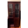 Image 1 : Gorgeous Locking Tall Cabinet w/ Glass Doors, Hinges on Bottom Need TLC - 33W, 17D, 74T 