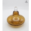 Image 3 :  Amber Swirl Glass Vessels And Brass Decorative Pieces. 