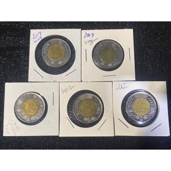 2012 War of 1812 & 2017 Vimy Toonies