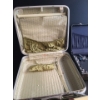 Image 5 : Vintage Luggage- Beige: 18 W, 6 D, 14 T and Metal Hat Box 10.5" Diameter Top, 7 T 