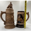 Image 1 : Set of 2 Large Beer Steins, 1 is Chipped on Bottom 