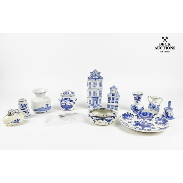 Collection Of Traditional Dutch Tin-Glazed Earthenware, Commonly Known As Delftware