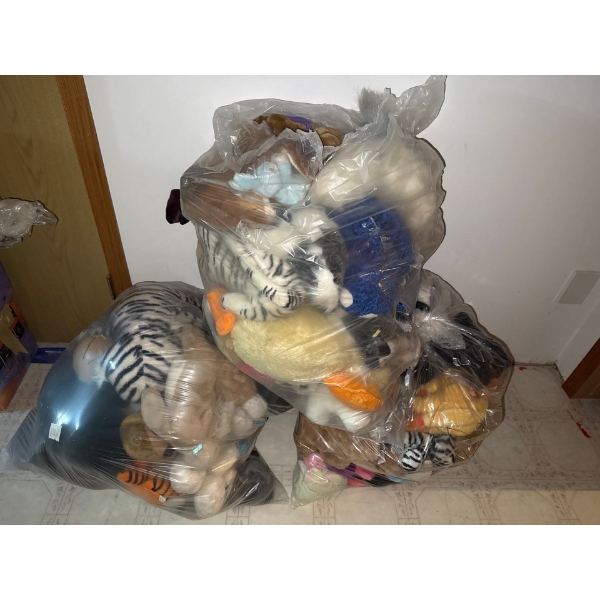 3 Large Bags of Children's Stuffed Animals 