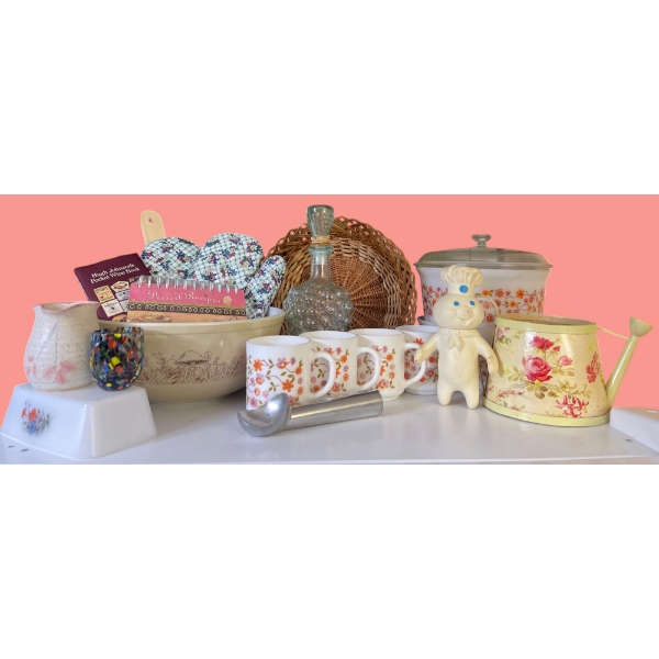 Hippy Chic Kitchen Collection - Floral Glassware w/ Mushroom Mixer & More
