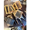 Image 1 : Two vintage tennis rackets Four badminton rackets & two Antique hockey gloves 
