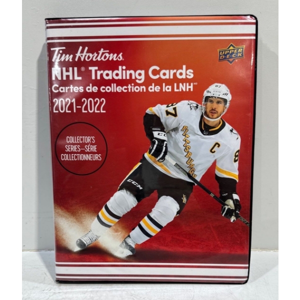 Binder of Upper Deck/Tim Hortons 2021/22 Collector Hockey Cards
