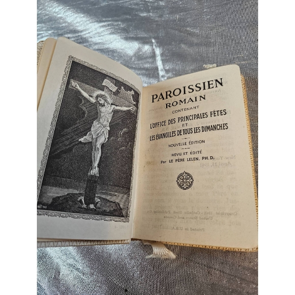 Beautifully Crafted Roman Catholic Prayer Book with Mother-of-Pearl Cover
