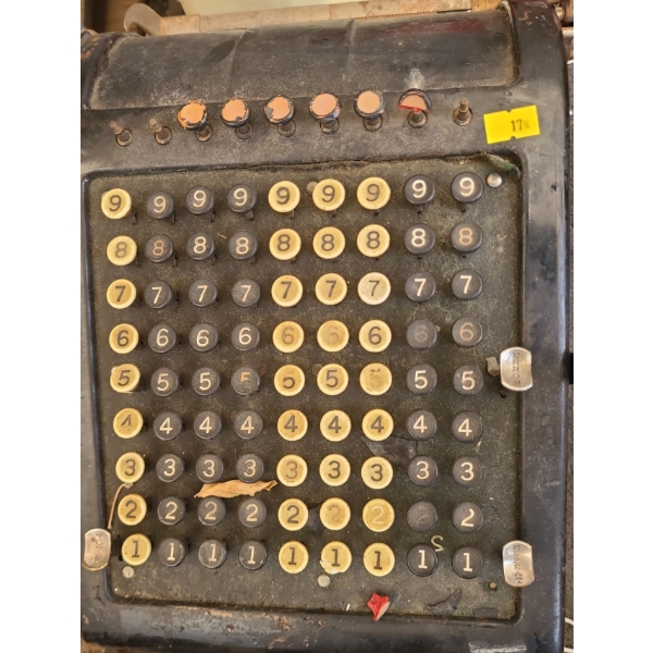 Antique Burroughs Adding Machine 12 W, 16 D, 12.5 T (Some Keys Missing as Shown)