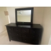 Image 2 : Wood dresser with Drawers 37Hx62Wx20D Mirror 35x30