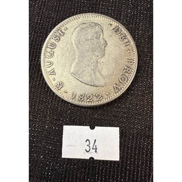 1822 IMPERATOR CONSTIUT 8 Reales Coin - Silver