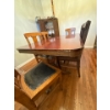 Image 2 : Antique Dining Table w/ Leaf and Six Chairs - Table is 66L, 36D, 30T 