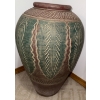 Image 3 : XL Stoneware Tribal Vase 24T w/ Round Oil On Canvas Parrot Wall Art 