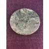 Image 2 : Trio of Decorative Stone Items: Selenite, Abstract Serpentine Sculpture, Green Stone Plate
