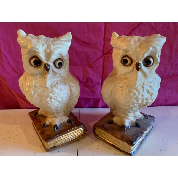 Lot of Decorative Owl Book Ends
