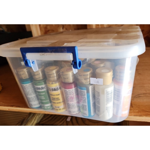 Container of Craft Paints, Assorted Colors