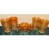 Image 1 : Grape & Cable Marigold Carnival Glass Four Tumblers & Pedestal Dish by Northwood Co