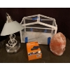 Image 1 : Classic Lamp, Salt Lamp, Roku Remote, Glass Storage 