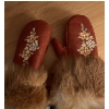 Image 5 : Gorgeous Leather Fur Trimmed Child Size Gloves, Decor, Linens, Wooden Nesting Doll, Trinket Boxes