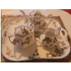 Image 2 : Limoges France China Set;  Tea Pot (Cracked), Creamer, Sugar Dish (Cracked), Tray 