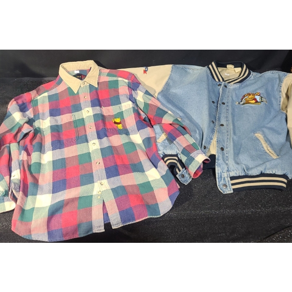 Winnie the Pooh Wear: Checkered Shirt Size XL and Denim Jacket (Fits Large)