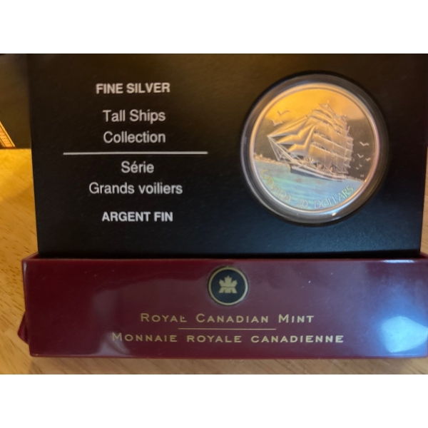 2005 $20 Tall Ships: Three-Masted Ship - Pure Silver Coin