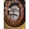 Image 3 : Layered Paper Relief Art: Raccoon 12 X 15, Oak Lake Inn 26.5 X 22.5, Flowers 17 X 14.5