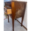 Image 3 : Beautiful Antique Oak Side Table 17x13x26 w/ Brass Lamp Wicker Waste Basket & More 