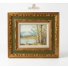 Image 1 : Framed Oil Painting On Canvas Titled "Mountain Landscape" 18''*16''INCHES