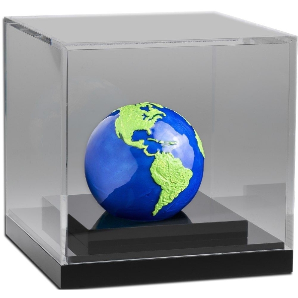 BLUE MARBLE GREEN PLANET EARTH 2022 $5 3 OZ PURE SILVER SPHERICAL COIN – BARBADOS