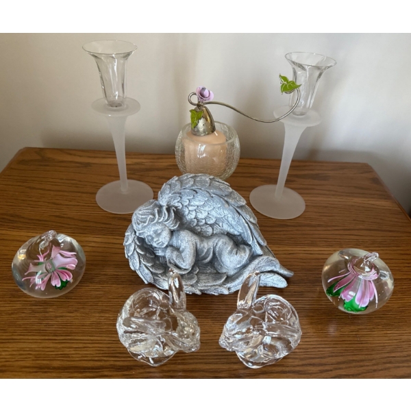 Resting Cherub Crystal Candle Holders & More