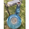 Image 3 : Blue Ceramic Bird Bath with Pedestal and Base, 20-Inch Bowl