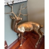 Image 1 : Large Decorative Solid Brass Deer - 3 Feet Tall, 2 Feet Wide 