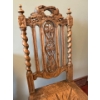 Image 4 : Pair of Victorian Hand Carved Oak Barley Twist Chair w/ Wooden Table, Metal Claws (24W, 24D, 29T)
