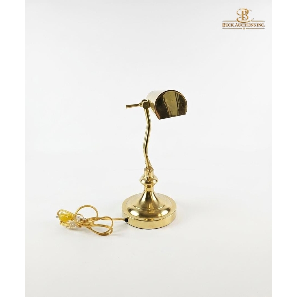 Vintage Brass Bankers Lamp 14''HEIGHT INCHES.