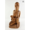 Image 5 : Hand-Carved Wooden Sculpture Depicting A Mother And Child 21''INCHES HEIGHT.