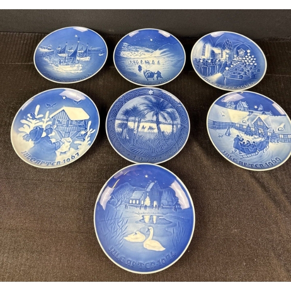 Set of 7 Decorative Plates - Royal Copenhagen, Copenhagen Porcelain, B&G 