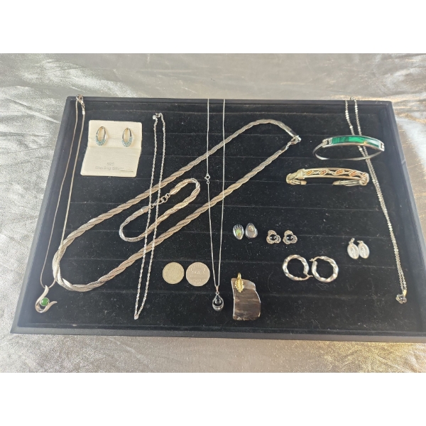 A Gorgeous Collection of Silver Toned and  925 Sterling Silver Jewelry