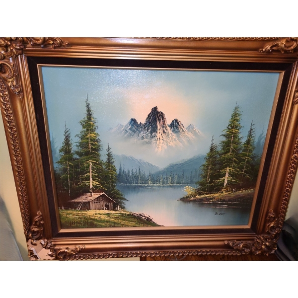Painting of Mountain Scene Signed b. Eddy 26 X 22