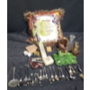 Image 1 : Pillow 15 X 15, Deer Jar 6 T, Cutlery and Collector Spoons, Assorted Decor- Egg Decor 9.5 X 6