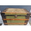 Image 1 : Vintage Wooden and Canvas Trunk With Decorative Interior