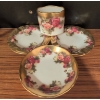 Image 12 : German Gloria and Royal Chelsea Tea Set with Gilded Details
