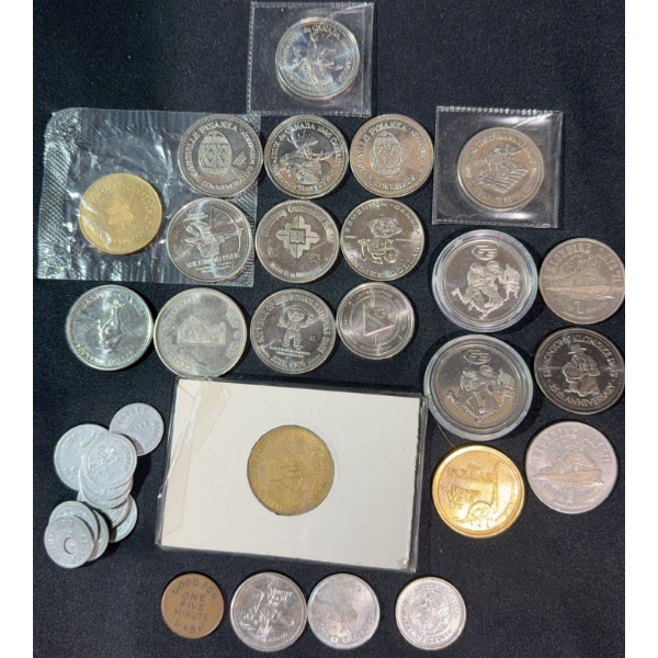 Tokens and Medallions Lot, Including Vintage Commonwealth EE Coin